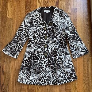 Appraisal | Women’s Swing Coat | Zebra Animal Print Button Front | S